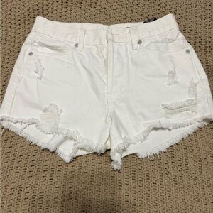 White Distressed Shorts